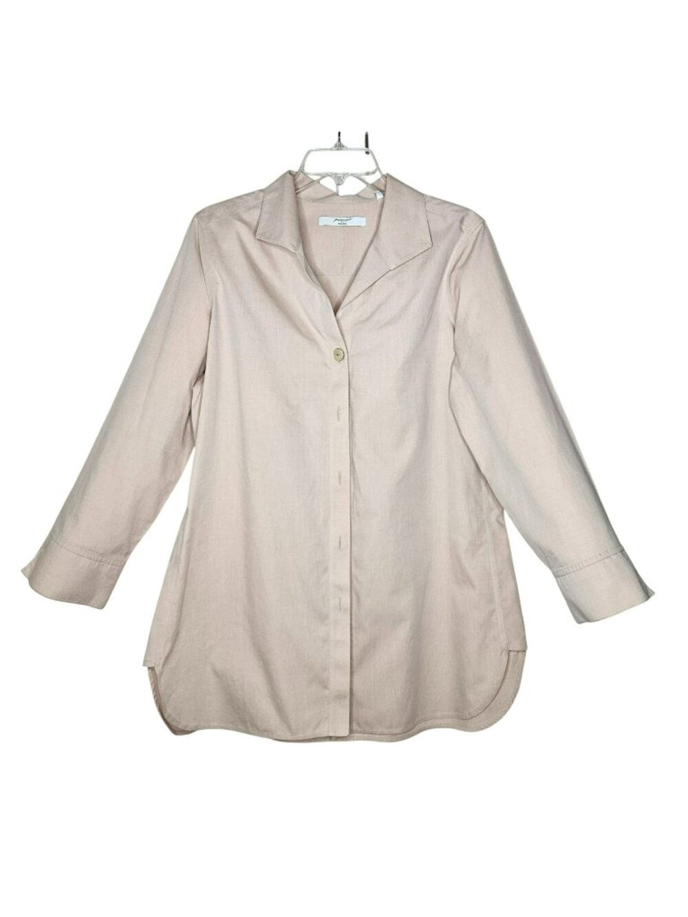 Foxcroft Womens Non-Iron Pink Button-Down Shirt Long Sleeve Size 12